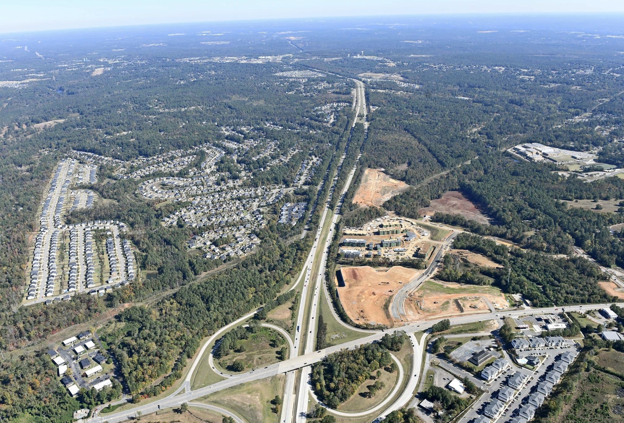Aerial photograph of The Hive site at the I-20 interchange in North Augusta